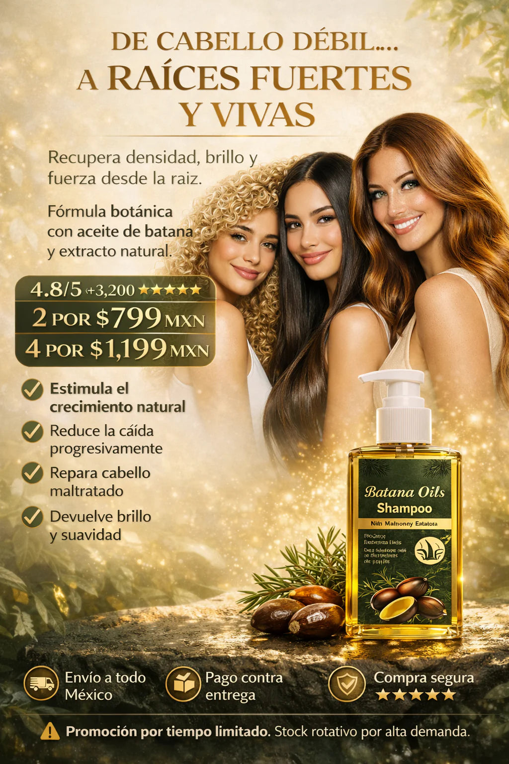 BatanaPure™-Cabello más fuerte, más volumen, más brillo||2x1