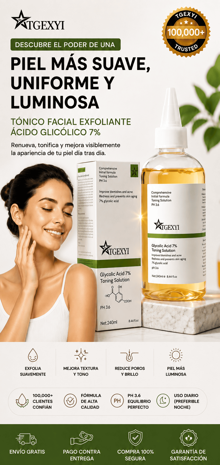Radiance™ Ácido glicolico 7% Piel más suave, uniforme y luminosa