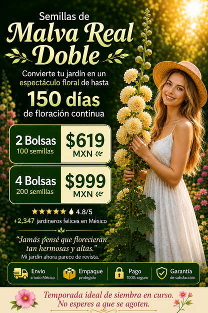 Semillas de malvarrosa de floración en múltiples estaciones🌱Pack de 2 bolsas (100 semillas)