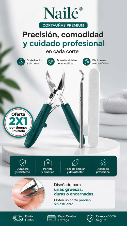 Nailé® Cortauñas biselado Premium || 🔥Promo 2x1🔥