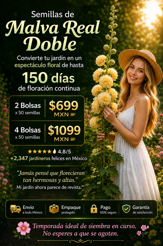 Semillas de malvarrosa de floración en múltiples estaciones🌱Pack de 2 bolsas (100 semillas)
