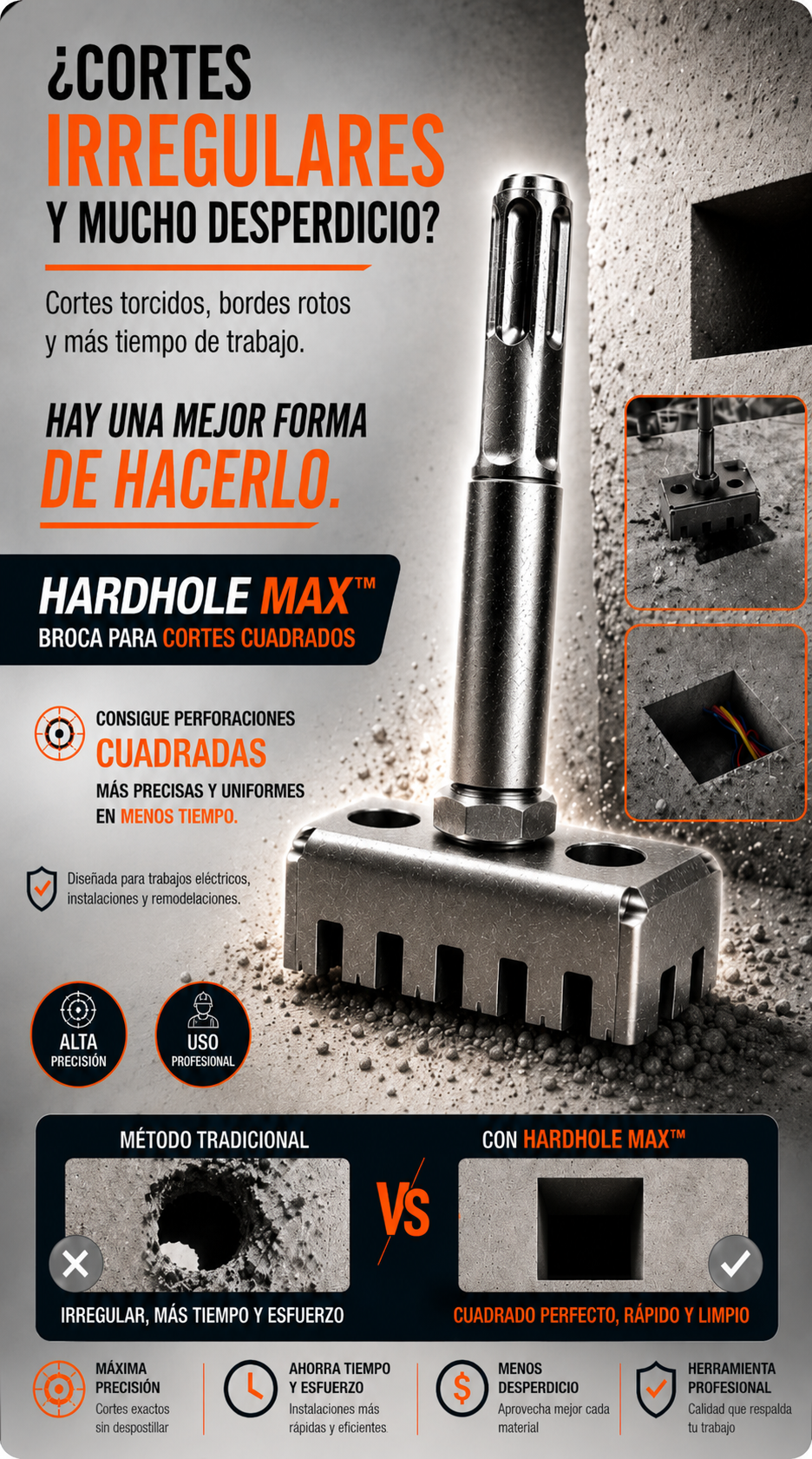 QuadraCut™ - Broca para Cortes Cuadrados