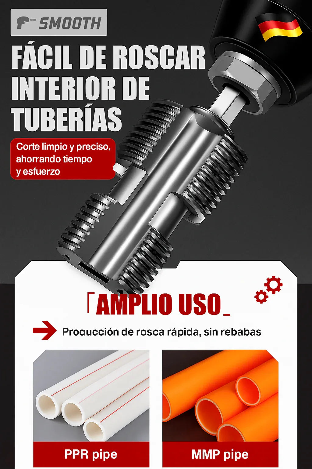 Driller™ Roscador para PVC/PPR — SET x2 piezas (½ y ¾)