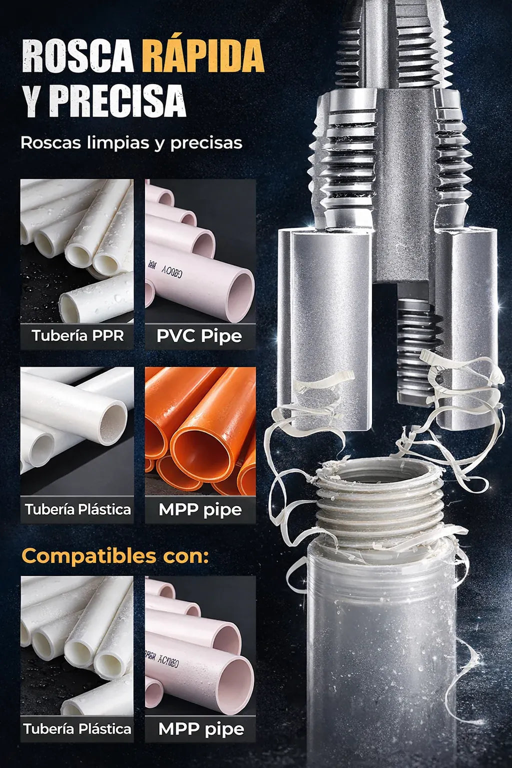 Driller™ Roscador para PVC/PPR — SET x2 piezas (½ y ¾)