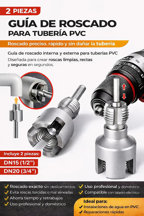 Driller™ Roscador para PVC/PPR — SET x2 piezas (½ y ¾)