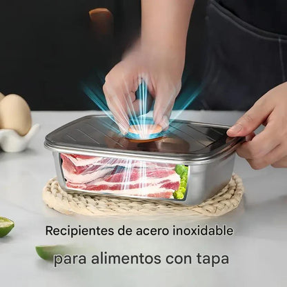 Steel Preserve® Lonchera Antibacteriana de Acero Inoxidable||4 Piezas🔥